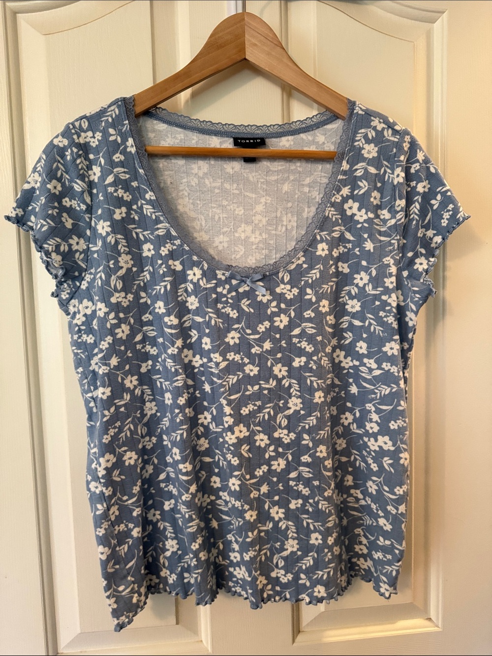 Blue and White Flower Torrid Top
